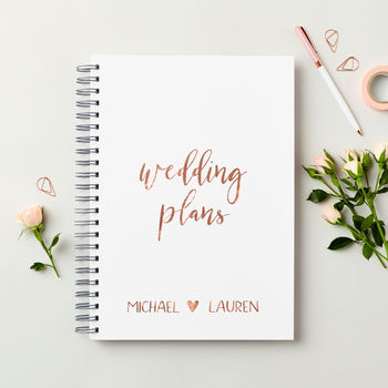 Personalised Script Wedding Plans Book, 9 of 9