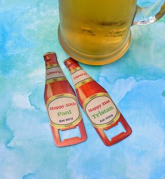 Personalised Mens Gift, Beer Opener With Name Any Age, 3 of 3