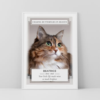 Personalised Pet Loss Cat Memorial Photo Print Wall Art, 4 of 5