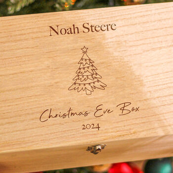 Personalised Christmas Eve Tree Keepsake Box Gift For Boy Or Girls Room Decoration, 2 of 4