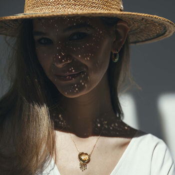 Gemstone Heart Necklace Lemon Quartz, 7 of 7