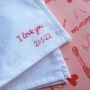Hand Embroidered Custom Wedding Handkerchief, thumbnail 4 of 10