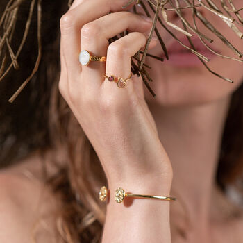 Pearl Disc Gold Vermeil Cuff Bracelet, 2 of 8