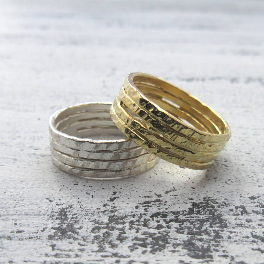 sterling silver wide hammered ring by marion made | notonthehighstreet.com