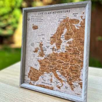 Europe Push Pin Map Europe Cork Board Travel Gift Desk Size, 7 of 8