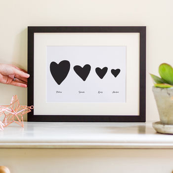 Personalised Family Hearts Print, 2 of 7
