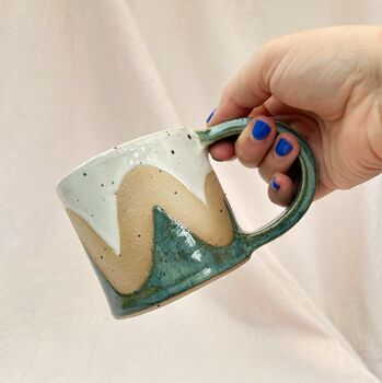 Green Marble Ceramic Wavy Mug, 2 of 3