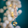 Rose Gold Feather And Crystal Heart Remembrance Christmas Hanger, thumbnail 3 of 4