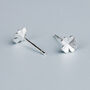 Sterling Silver Four Leaf Clover Stud Earrings, thumbnail 2 of 5