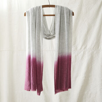 Fair Trade Gift Wrapped Dipdye Ombre Soft Wool Scarf, 2 of 9