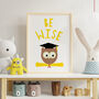 Children's Owl 'Be Wise' Typography Print, thumbnail 4 of 5