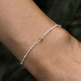 August Birthstone Peridot Sterling Silver Bracelet, thumbnail 1 of 5