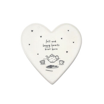 Teapot 'Full And Happy Hearts Brew…' Ceramic Coaster, 2 of 3