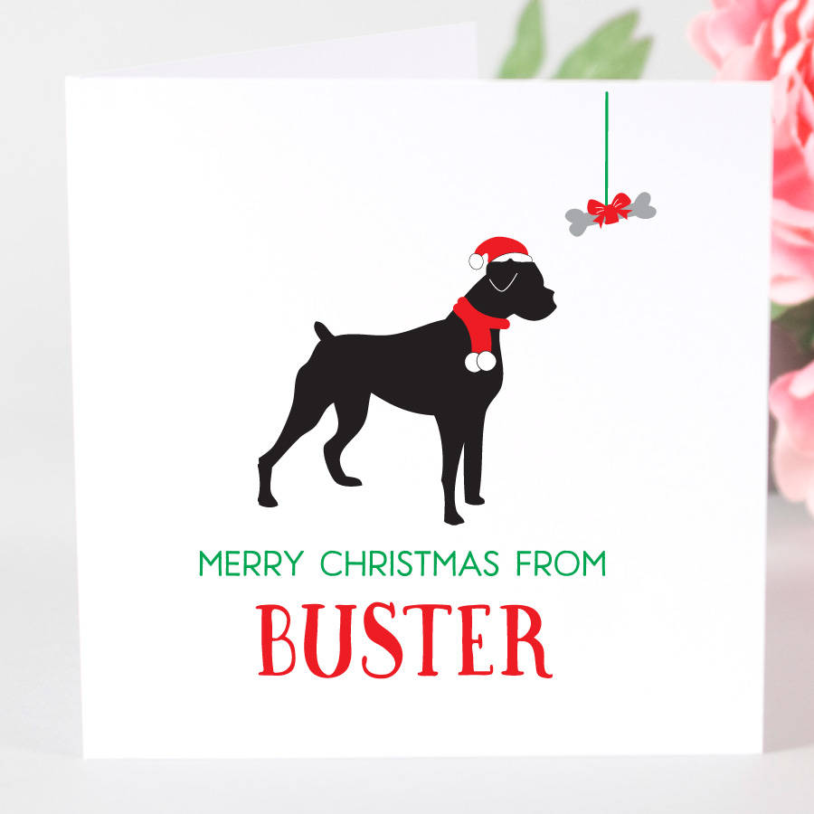 Personalised Boxer Dog Christmas Card By Megan Claire