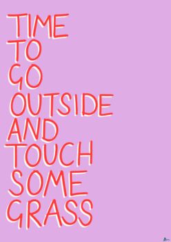 Touch Grass | Pink Art Print, 3 of 3