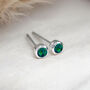 Mini Sterling Silver Peacock Opal Stud Earrings, thumbnail 1 of 8