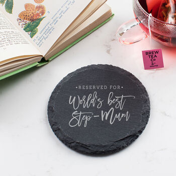 Worlds Best Mum Slate Coaster Gift, 6 of 8