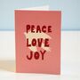 White Dove Peace Love Joy Christmas Card, thumbnail 2 of 3