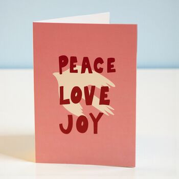 White Dove Peace Love Joy Christmas Card, 2 of 3