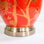Red Gold Floral Pattern Oriental Ceramic Porcelain, thumbnail 2 of 8