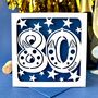Big Number Personalised 80th Birthday Card, thumbnail 1 of 4