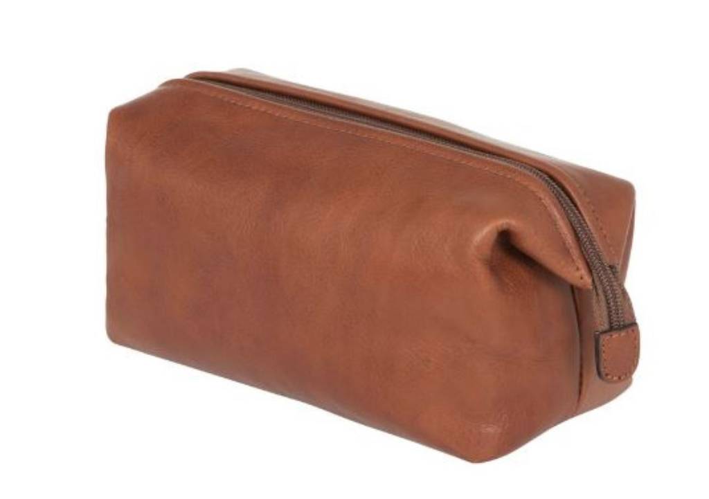 personalised leather wash bag by lrm goods | notonthehighstreet.com