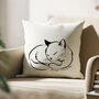 Sleeping Cat Personalised Cushion, thumbnail 1 of 4
