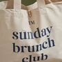 Personalised Cotton Canvas Slogan Tote Bag In Navy Blue Font, thumbnail 2 of 4