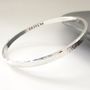 Sterling Silver Personalised Hammered Bangle, thumbnail 1 of 3
