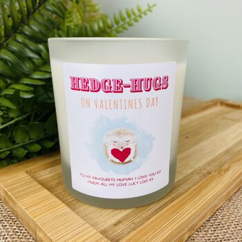 Personalised Hedgehog Valentines Gift Candle, 3 of 12