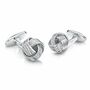 Silver Knot Engraved Cufflinks | Groom's Party Wedding Gift, thumbnail 1 of 5