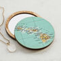 Personalised Map Location Compact Pocket Mirror For Her, thumbnail 1 of 10