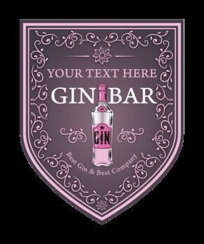 Best Gin Bar. Personalised Bar Sign, 5 of 10