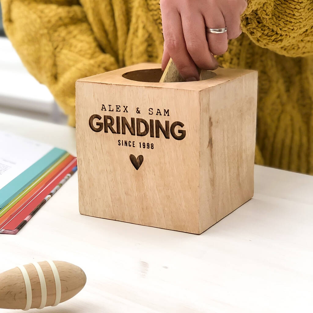 Personalised Pestle And Mortar Kitchen Gift By The Rustic Dish