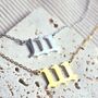 111 Angel Numbers Necklace In Stainless Steel With Adjustable Chain, thumbnail 2 of 7