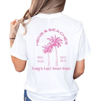 Hens And Beaches Personalised Hen Party T Shirt, 3 of 4