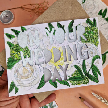 On Your Wedding Day Paper Cut Card, 3 of 6