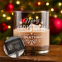 Christmas Holly And Snowflake Tumbler Glass With Chocolate Tree And Coaster Gift Boxed Set, thumbnail 1 of 7