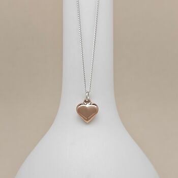 Personalised Rose Gold Pillow Heart Necklace, 4 of 5