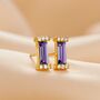 Birthstone Baguette Stud Earrings In Gold Vermeil, thumbnail 7 of 12