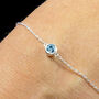 Genuine Aquamarine Cz Bracelet In Sterling Silver, thumbnail 1 of 7