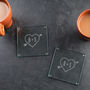Personalised Carved Heart Champagne Flutes For Couples, thumbnail 5 of 6