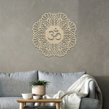 Wooden Om Sign Wall Art Home Hanging Decoration, 4 of 11