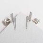 Sterling Silver Thunder Bolt Studs, thumbnail 2 of 5