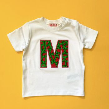 Personalised African Print Letter Baby Top, 7 of 8