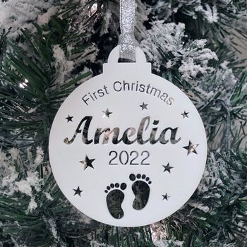 Personalised Baby's First Christmas Bauble, 10 of 12