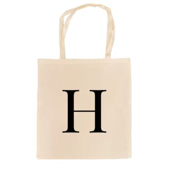 Monogrammed Linen Tote Bag, 3 of 4