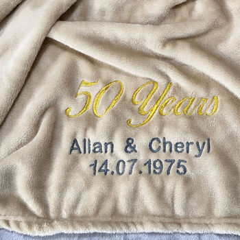 Personalised Golden Anniversary 50 Years Married Blanket, 3 of 7