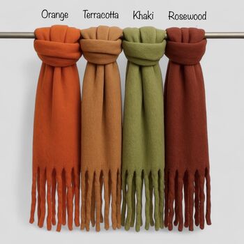 Plain Soft Blanket Tassel Scarf In 16 Colours, 5 of 10