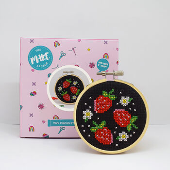 'Strawberries' Mini Cross Stitch Kit, 2 of 2